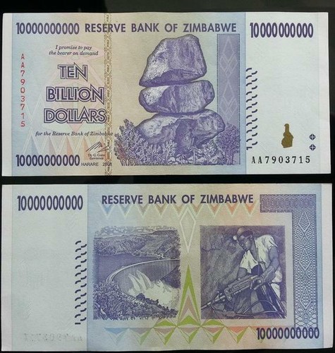 Zimbabwe ten billion - , dollars