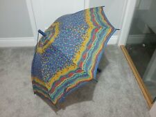 Vintage m&S Umberella Blue, Yellow , Black And  Red Multi, With Wind Cord