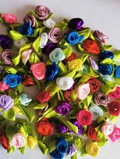 Roses buds satin ribbon flower