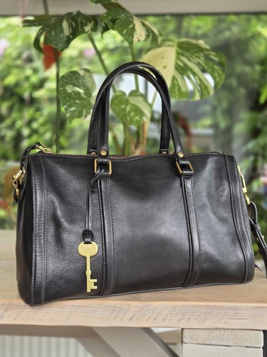 Fossil black leather - black,