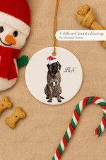 English Mastiff Dog Christmas Ornament Bauble - Personalised Name Pet Gift