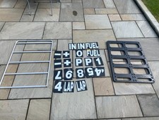 2x race pit boards with full sets of numbers Carbon Fiber/Aluminium
