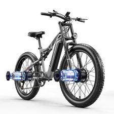 NEW Dual Motor 26" Fat Tyre Electric Mountain Bike 48V 17.5Ah E-Bike UK Stock