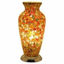 Mosaic Glass Vase Lamp - Amber