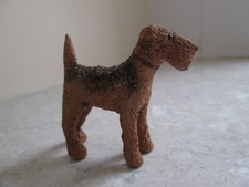VINTAGE FOREST TOYS BROCKENHURST  FRANK WHITTINGTON CARVED WOOD AIREDALE TERRIER