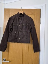 Ladies Belstaff Waxed Motorcycle Jacket Size 44 ( 10 / XS)
