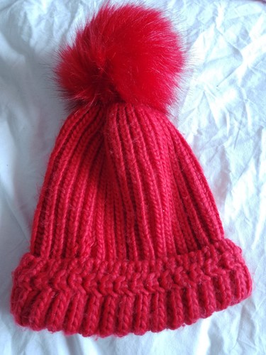 Red hand knitted - red, hand-knitted