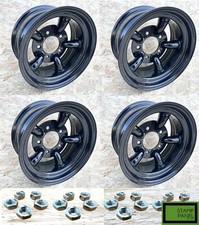 4x Black Challenger 5 Spoke Steel Wheels for Land Rover Defender 16" x 8" ET-35