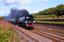 Origi AGFA 35mm Rail Slide: MAINLINE STEAM: 34092: SHIPLEY: WHITE ROSE: 1980's