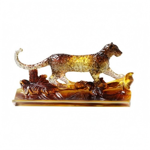 Leaping leopard ornament - leaping,