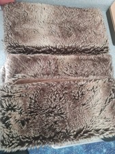 3 Faux fur cushion covers Brown Relisted due to time wasters