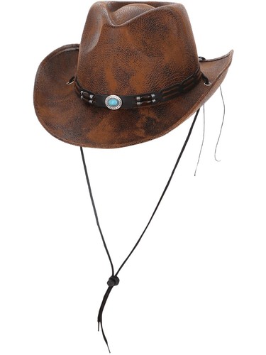 Brown tan leather look - tan, western