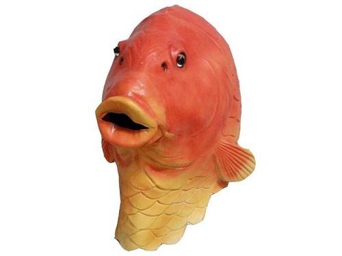 Gold fish mask - mask, latex