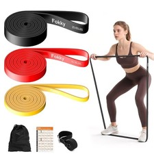 Fokky Resistance Bands Set, 3 Levels Exercise Band with Door Anchor, Gym Workout
