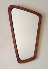 1950s  dark teak wall mirror