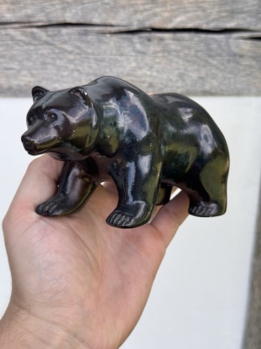 Cold cast bronze grizzly - bronze, bear