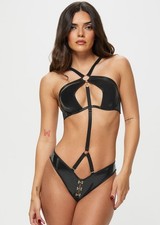 Ann Summers Inviting Crotchless Set Size S 8-10 Black RRP £32