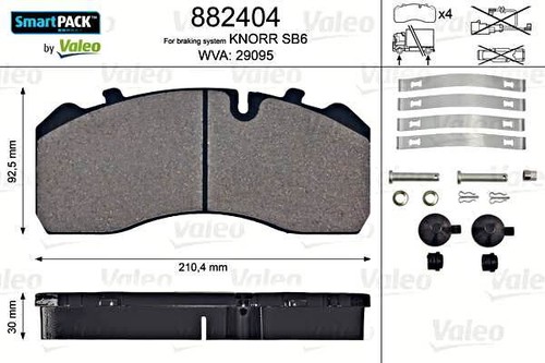 Valeo disc brake pad - , set