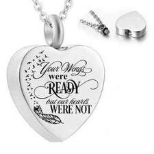 Cremation Ash Necklace Heart Pendant Urn Locket Family Love Memorial Keepsake