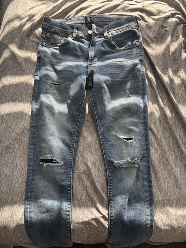 Denim blue ripped distressed - blue, ripped/distressed