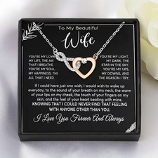 To My Wife Gift Necklace With Love Message From Loving Husband To Beautiful Wife