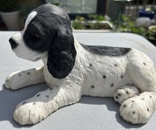 Blue roan Cocker Spaniel (Black/White) Resin Figure In VGC