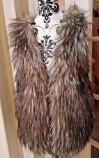 FAB,LINED WARM FAUX  FUR GILET