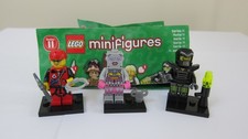 Lego mini figures series 18. Lady Robot+ Mountain Climber+ Evil Mech.