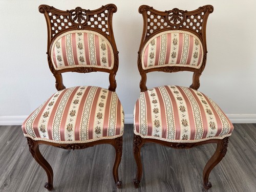 Antique pair victorian walnut - pair,