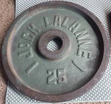 Single (1) 25 LB VINTAGE JACK LALANNE WEIGHT PLATE Olympic size 2" 25 lb Rare
