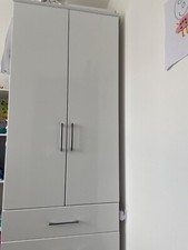 White high gloss 2 door wardrobe 