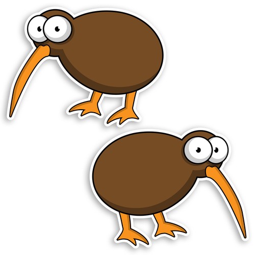 10cm funny kiwi bird vinyl - 10cm,