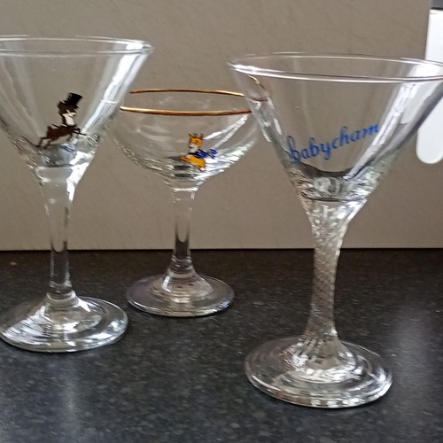 Babycham set stemmed wine - babycham, of