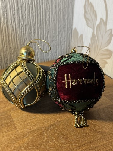 Vintage harrods xmas bauble - 2x,