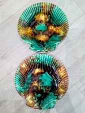 WEDGWOOD MAJOLICA MOTTLED WARE SHELL PLATE - 1872