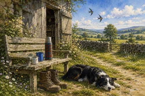 Border collie sunrise art - border,
