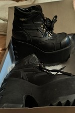 Brand new Black Vintage leather platform Destroy boots size 3/36