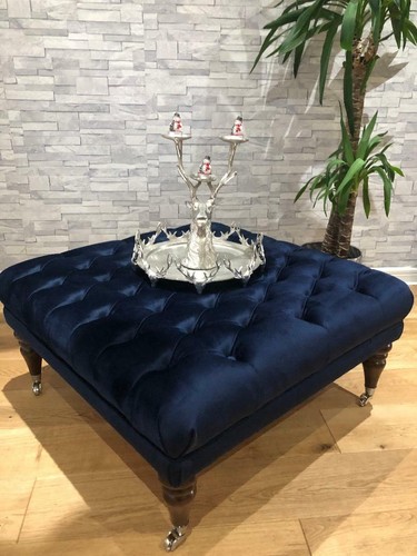 Large buttoned footstool