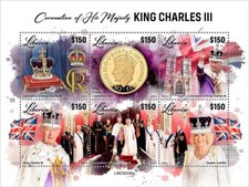 Coronation of KING CHARLES III & Queen Camilla Stamp Sheet (2023 Liberia)