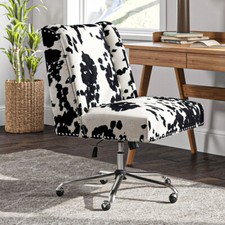 Office Computer Desk Chair Velvet Padded Seat Mid Back Swivel Height Adjustable