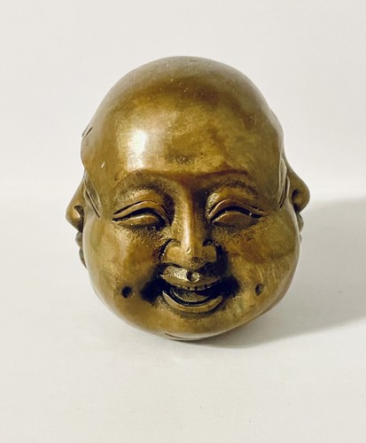 Brass statue faced buddha - statue, 4