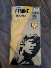 Vintage Jockey Yellow 1970's Y-Front Sport Briefs Size 32  Unopened