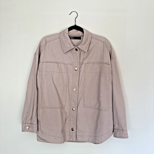 Zara pink cotton trucker - pink,