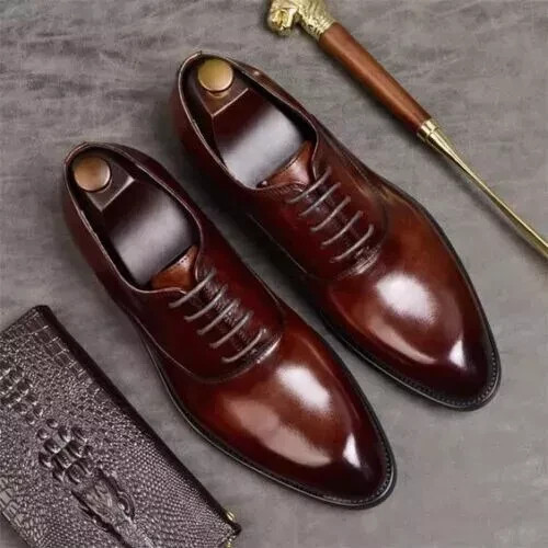 Handmade mens leather oxford - leather,