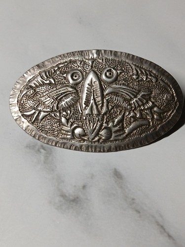 Vintage pewter bird brooch - vintage,