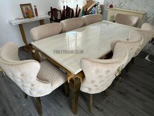 Cream Gold Louis Dining Table