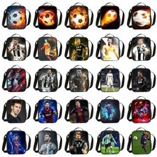 Boys Football Insulated Lunch Bag School Bag Picnic Kids Food Storage Bag UK