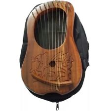 CC Lyre Harp Engraved Celtic Welsh Dragon/Lyra Harp Sheesham Wood Dragon