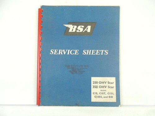 Vintage bsa service sheets - bsa,