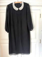 M&S BLACK PEARL COLLAR LADIES DRESS- Worn Once- Flattering & Trendy & Size 14
